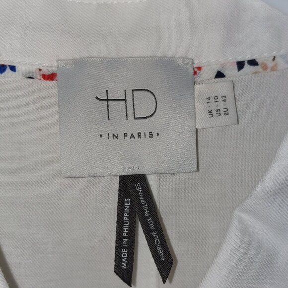 Anthropologie HD In Paris Long Sleeves Asymmetrical Tie Up Blouse Size 10 White - Picture 3 of 8